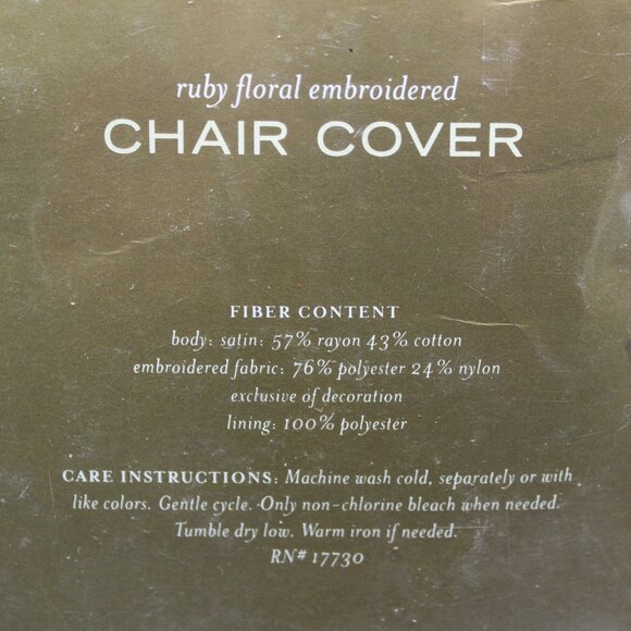 3 Target Ruby Floral Embroidered Chair Cover - Fits up to 42" Tall Chair-Holiday - Picture 5 of 6